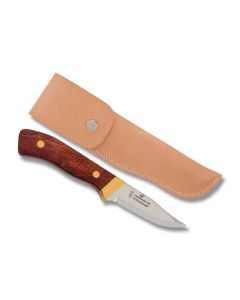MORAKNIV Forest Lapplander 95 Fixed Blade with Laminated Hardwood Handle and Satin Coated Stainless Steel  3.25" Clip Point Plain Edge Blade with Brown Leather Sheath Model M1133515