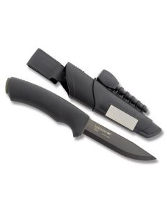 Mora of Sweden Black Bushcraft Survival Knife with OD Green/Black Thermoplastic Handle and Sandvik Stainless Steel 4.25" Clip Point Plain Edge Blade Model M-11742