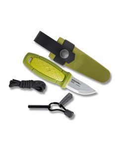 Morakniv Eldris Neck Knife Fixed Blade with Green Polymer Handles and Sandvik 12C27 Stainless Steel 2.375” Clip Point Plain Edge Blade Model 12633