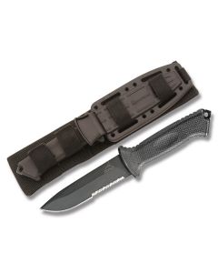 Gerber Prodigy with Black TacHide and Glass Filled Nylon Handle and 420HC Stainless steel 4.875" Spear Partially Serrated Blade and Nylon Sheath Model 22-01121 