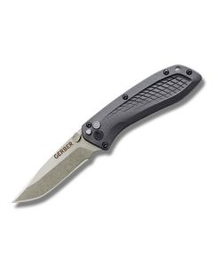 Gerber US Assist Folder with Glass Filled Nylon Handle and Stone Wash Finish S30V 3" Clip Point Plain Edge Blade Model 30-001205