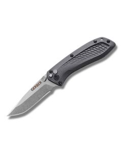 Gerber US Assist Folder with Glass Filled Nylon Handle and Glass Bead Finish 420HC Stainless Steel 3" Clip Point Plain Edge Blade Model 30-001206