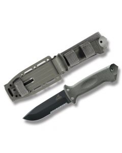 Gerber LMF II Infantry with Foliage Green Nylon Handle and 12C27 Stainless Steel 5" Clip Point Partially Serrated Blade and Sheath Model 22-01626