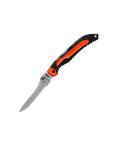 Gerber Vital Big Game Folder with Black Rubber Handle and Orange Plastic Inlay with Satin Coated 420J2 Stainless Steel 4.938" Razor Blade Model 31-003053