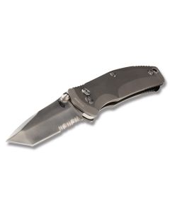 Gerber Venture Buttonlock with Polished Titanium Handle and 7Cr17MoV Stainless Steel 3.25" Tanto Point Partially Serrated Blade Model 30-000405 