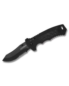 Gerber DMF Manual Open Folder with Black G-10 Handle and High Carbon Stainless Steel 3.50" Clip Point Partially Serrated Blade Model 31-000582