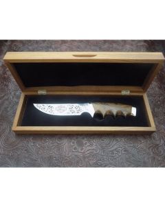 Gerber Harley Davidson knife with 5.875 inch stainless steel blade finger grooved Mexican becote wood handle