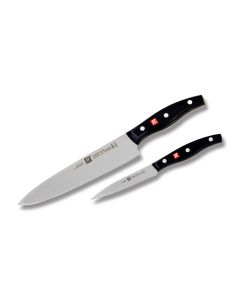 JA Henckels Twin Signature The Must Haves 2PC Knife Set with Black Polymer Handle and Satin Coated Friodur Steel Blades Model 30720-002