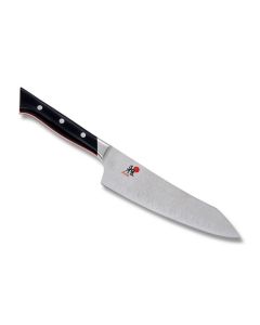 JA Henckels Miyabi Fusion Rocking Santoku Knife with Black Polymer Handle and Satin Coated CMV60 Steel 7" Blade Model 34317-183