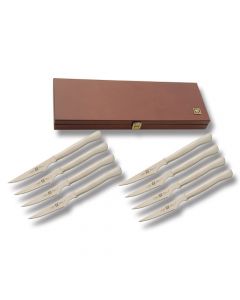 Henckels TWIN 8pc Stainless Steel Steak Knife Set with Wood Presentation Box