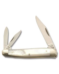 Hen and Rooster Whittler 3.125" with Mother of Pearl Handles and Solingen Stainless Steel Plain Edge Blades Model 203-MOP