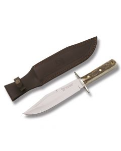 Hen & Rooster Cowboy Bowie with Stag Handles and German Stainless Steel 7.375" Clip Point Plain Edge Blades Model HR-3107