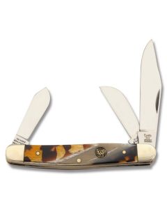 Hen and Rooster Stockman 4" with Birtch Corelon Handles and German Stanless Steel Plain Edge Blade Model 313-BIR