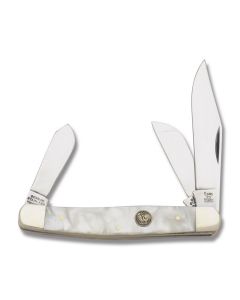 Hen & Rooster Large Stockman 4” with Cracked Ice Celluloid Handles and Stainless Steel Plain Edge Blades Model 313-CI