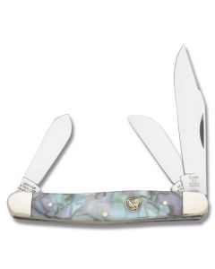 Hen and Rooster Mosaic Stockman 4" with Corelon Handles and German Stainless Steel Plain Edge Blades Model 313-MAS