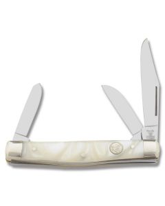 Hen and Rooster Stockman 3.375" with Cracked Ice Handle and Stainless Steel Plain Edge Blades Model S273CI