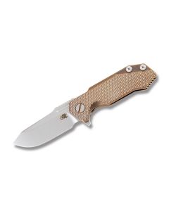 Rick Hinderer Knives Half Track Framelock with Bronze Titanium Handle and S35VN Steel 2.75" Clip Point Plain Edge Blades 