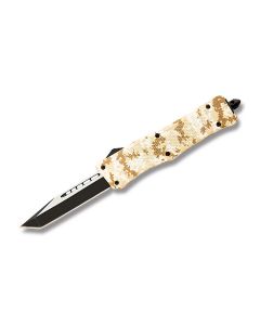 Helly Tec Medium Hellion Automatic Knife with Digital Camo HydroDipped 3D Printed Aluminum Handle and D2 Tool Steel 3.25" Tanto Tip Blade Model HTMHTDCT