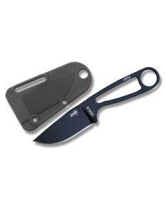 ESEE Knives Izula Black Coated 1095 Carbon Steel Construction with 2.63" Drop Point Plain Edge and Black Molded Sheath Model IZULA-B