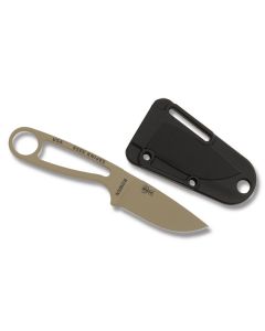 ESEE Knives Izula Dark Earth Coated 1095 Carbon Steel Construction with 2.63" Drop Point Plain Edge and Black Molded Sheath with Kit Model IZULA-DE-KIT