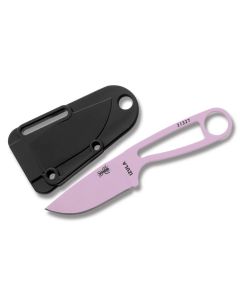 ESEE Knives Izula Pink Coated 1095 Carbon Steel Construction with 2.63" Drop Point Plain Edge and Black Molded Sheath with Kit Model IZULA-P-KIT