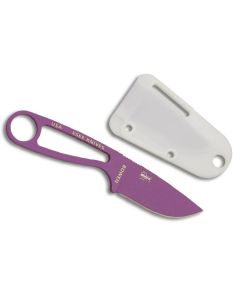 ESEE Knives Izula Purple Coated 1095 Carbon Steel Construction with 2.63" Drop Point Plain Edge and White Molded Sheath with Kit Model IZULA-PURP-KIT