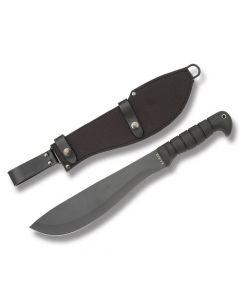 KA-BAR Cutlass Machete with Black TPR Handle and Black Powder Coated 1085 Carbon Steel 11" Cutlass Plain Edge Blade with Black Cordura Sheath Model 1248