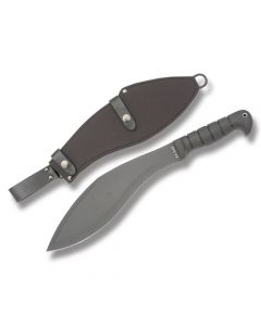 KA-BAR Kukri Machete with Black TPR Handle and Black Powder Coated 1085 Carbon Steel 11.50" Kukuri Plain Edge Blade with Black Cordura Sheath Model 1249