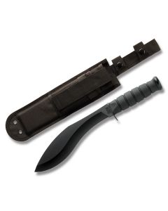 KA-BAR Combat Kukri with Black Kraton Handle and Black Epoxy Coated 1095 Carbon Steel 8" Kukri Plain Edge Blade with Black Cordura Sheath Model 1280