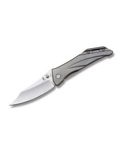 Kizer Knives Aileon with 6AL4V Titanium Handles and Stonewash Coated CPM-S35VN Stainless Steel 3.375" Clip Point Plain Edge Blade Model KI3304B