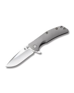 Kizer Knives Activ Bantam with 6AL4V Titanium Handles and Stonewash Coated CPM-S35VN Stainless Steel 3.25" Drop Point Plain Edge Blade Model 3404A3 