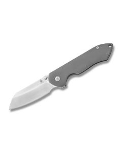 Kizer Knives Guru  A2 Folding Knife with 6AL4V Titanium Handle and Satin Coated CPM-S35VN Stainless Steel 2.97" Sheepsfoot Plain Edge Blade Model KI3504A2