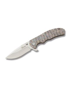 Kizer  Knives V3 with 6AL4V Titanium Handles and Stonewash Coated CPM-S35VN Stainless Steel 3.75" Drop Point Plain Edge Blade Model KI4401B3