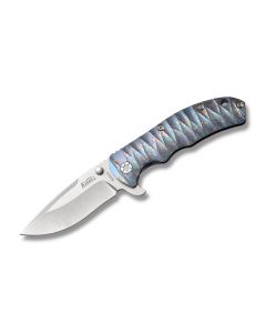 Kizer Knives V3 with 6AL4V Titanium Handles and Stonewashed Coated CPM-S35VN Stainless Steel 3.75" Drop Point Plain Edge Blade Model KI4401C1