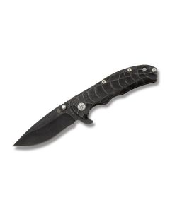 Kizer Knives Caligine with 6AL4V Titanium Handles and Black Coated CPM-S35VN Stainless Steel 3.75" Drop Poinnt Plain Edge Blade Model KI4401D1