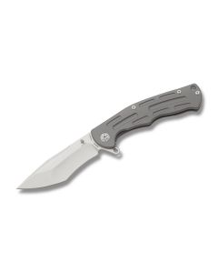 Kizer Knives Quicksilver CNC Machined 6AL4V Titanium Handle and Stonewash Coated S35VN Stainless Steel 3.75" Reverse Tanto Plain Edge Blade Model KI4446