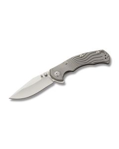 Kizer Knives River Cat with 6AL4V Titanium Handles and Stonewash Coated CPM-S35VN Stainless Steel 3.375" Drop Point Plain Edge Blade Model KI4456A1