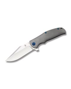 Kizer Knives Intrepid with 6AL4V Titanium Handles and Satin Coated CPM-S35VN Stainless Steel 3.625" Clip Point Plain Edge Blade Model KI4468