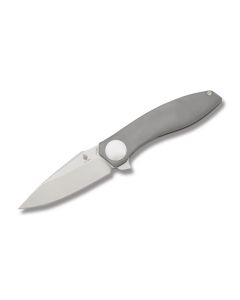 Kizer Knives S.L.T. with 6AL4V Titanium Handles and Stonewash Coated CPM-S35VN Stainless Steel 3.563" Clip Point Plain Edge Blade Model KI4474A1