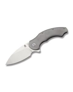 Kizer Knives Roach with 6AL4V Titanium Handles and Stonewash Coated CPM-S35VN Stainless Steel 3.5" Clip Point Plain Edge Blade Model KI4477