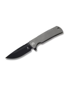 Kizer Knives Escort with Gray Coated 6AL4V Titanium Handles and Black Coated CPM-S35VN Stainless Steel 3.5" Drop Point Plain Edge Blade Model KI4481