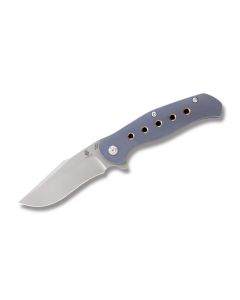 Kizer Knives Lancer 2 with Blue Coated 6AL4V Titanium Handle and Bead Blasted CPM-S35VN Stainless Steel 3.375" Drop Point Plain Edge Blade Model KI4495