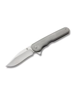 Kizer Knives Flashbang with 6AL4V Titanium Handles and Stonewash Coated CPM-S35VN Stainless Steel 3.439" Drop Point Plain Edge Blade Model KI454A1