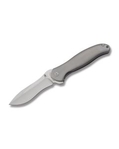 Kizer Knives Bad Dog with 6AL4V Titanium Handles and Stonewash Coated CPM-S35VN Stainless Steel 4.25" Drop Point Plain Edge Blade Model KI5463A1