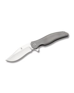 Kizer Knives Compadre with Gray Coated 6AL4V Titanium Handles and Stonewash Coated CPM-S35VN Stainless Steel 4.188" Drop Point Plain Edge Blade Model KI5464A1