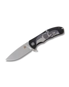 Komoran Handmade Tactical Framelock Folder with Black Titanium Handles and U2X Steel 3.50" Drop Point Plain Edge Blades Model KO008