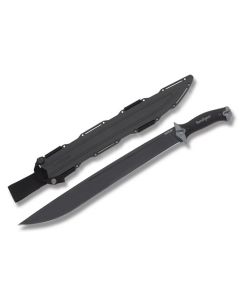 Kershaw Knives Camp 18 Machete with Black ABS Plastic handle with Rubber Overmold and Black Powdercoated 65Mn Carbon Tool Steel 18" Machete Plain Edge Blade Model 1074