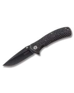 Kershaw Knives Starter with BlackWash Coated Stainless Steel Handles and BlackWash Coated 4Cr14 Stainless Steel 3.5" Drop Point Plain Edge Blade Model 1301BW