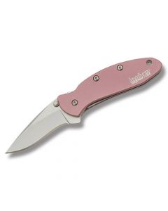 Kershaw Knives Chive with Pink 6061T-6 Aluminum Handle and Bead Blasted 420HC Stainless Steel 1.875" Clip Point Plain Blade Model 1600PINK