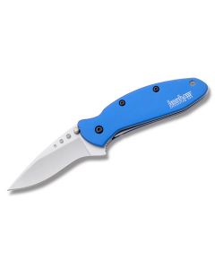 Kershaw Scallion with Blue 6061T-6 Aluminum Handle and Bead Blasted 420HC Stainless Steel 2.375" Clip Point Plain Edge Blade Model 1620NB